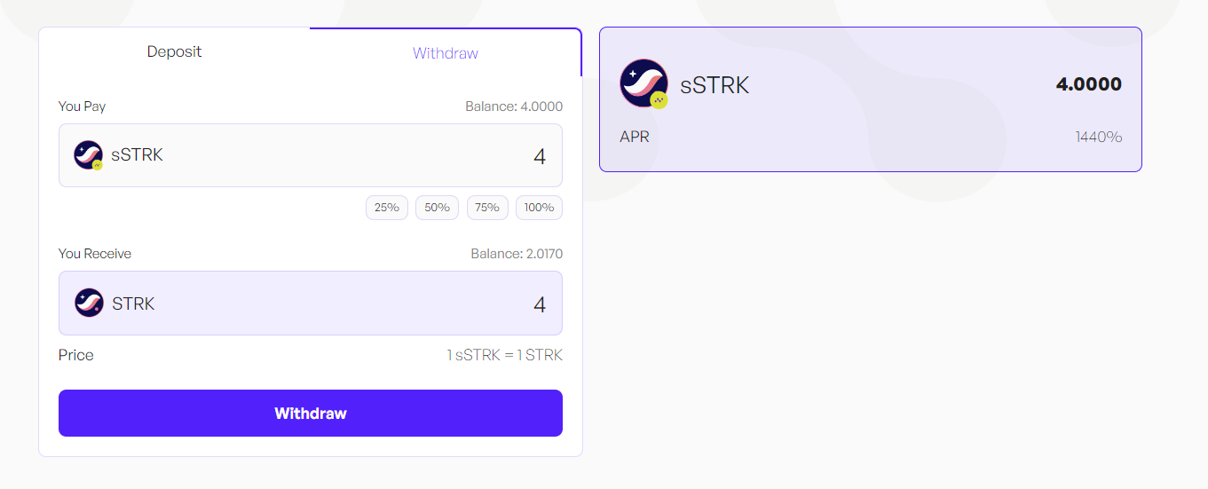 sSTRK Withdraw 