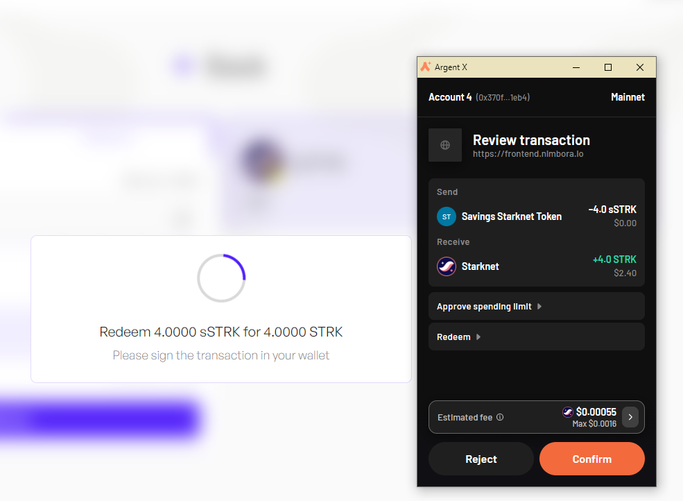 sSTRK Withdraw Confirm